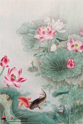  Lotus and Fish - Ein Meisterwerk des chinesischen Ink Wash Painting